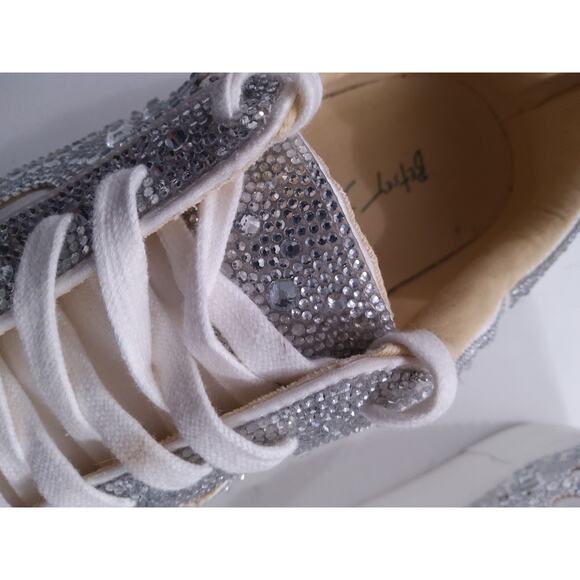 Betsey Johnson bedazzled Platform white shoe women's size 10 - Picture 9 of 9